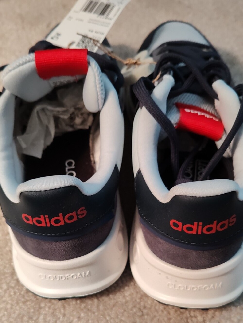adidas Men’s Run 84 Sneakers — Navy, Light Gray & Red - Picture 4 of 7